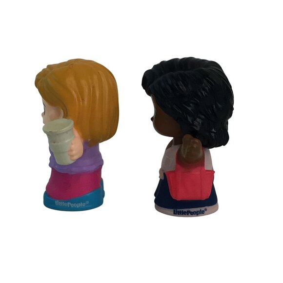 Fisher Price Little People Mom w/Coffee Cup & African American w/Purse Figures - Picture 2 of 4